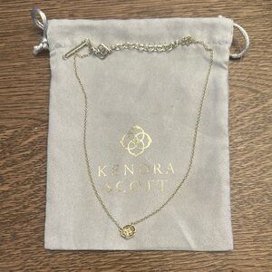 Kendra Scott Gold Dainty Necklace, pastel pink stone